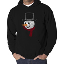 Black XL Snowman Face - Men's Word Art Hooded Sweatshirt