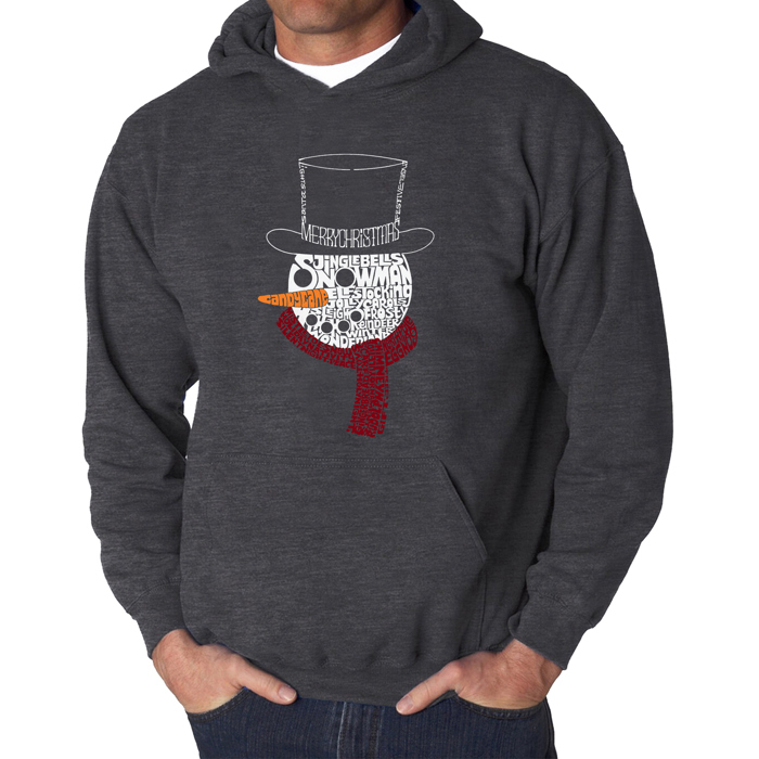 Snowman Face - Men's Word Art Hooded Sweatshirt