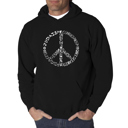  Different Faiths peace sign - Men's Word Art Hooded Sweatshirt