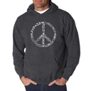 Gray Small Different Faiths peace sign - Men's Word Art Hooded Sweatshirt