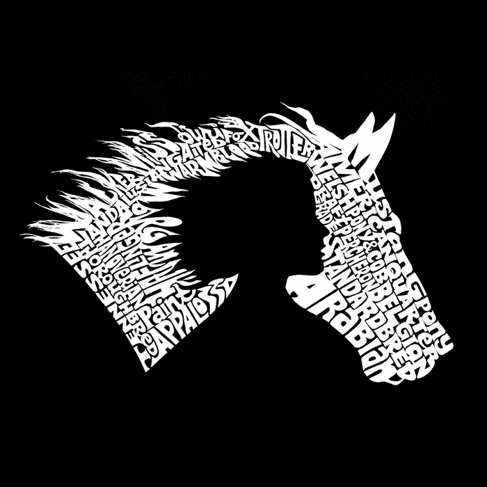 Girl Horse - Men's Word Art Hooded Sweatshirt