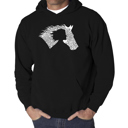 Black Medium Girl Horse - Men's Word Art Hooded Sweatshirt