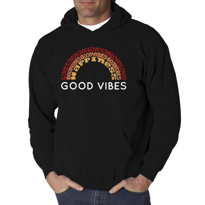 Good Vibes - Men's Word Art Hooded Sweatshirt