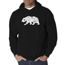 Black XL California Bear - Men's Word Art Hooded Sweatshirt