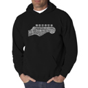 Black Small Guitar Head - Men's Word Art Hooded Sweatshirt