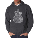 Gray XXXL Languages Guitar - Men's Word Art Hooded Sweatshirt