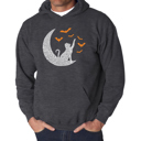 Gray XXXL Lunar Bats - Men's Word Art Hooded Sweatshirt