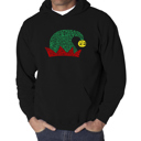 Black XXXXL Christmas Elf Hat - Men's Word Art Hooded Sweatshirt