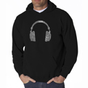 Black Small 63 DIFFERENT GENRES OF MUSIC - Men's Word Art Hooded Sweatshirt