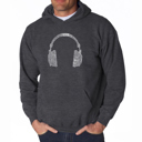 Gray XXL 63 DIFFERENT GENRES OF MUSIC - Men's Word Art Hooded Sweatshirt