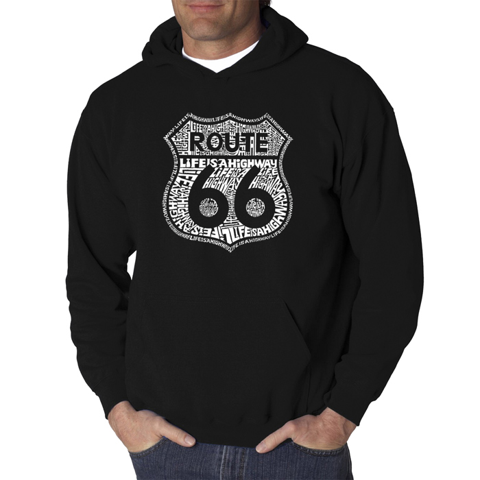 Route 66 - Life is a Highway - Men's Word Art Hooded Sweatshirt