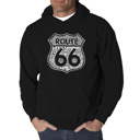 Black Medium Route 66 - Life is a Highway - Men's Word Art Hooded Sweatshirt