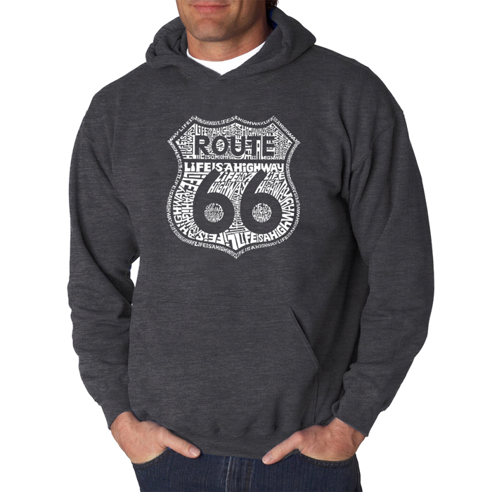 Route 66 - Life is a Highway - Men's Word Art Hooded Sweatshirt