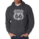 Gray Small Route 66 - Life is a Highway - Men's Word Art Hooded Sweatshirt