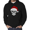 Black Small Santa Skull - Men's Word Art Hooded Sweatshirt