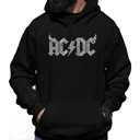 Black Small ACDC Song Titles - Men's Word Art Hooded Sweatshirt