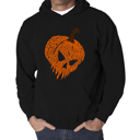 Black Medium Evil Pumpkin - Men's Word Art Hooded Sweatshirt