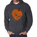 Gray XXXXL Evil Pumpkin - Men's Word Art Hooded Sweatshirt