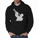 Black Medium All Time Jazz Songs - Mens Word Art Hooded Sweatshirt