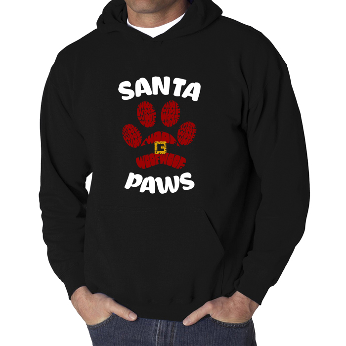 Santa Paws - Men's Word Art Hooded Sweatshirt