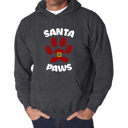 Gray XL Santa Paws - Men's Word Art Hooded Sweatshirt
