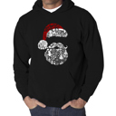 Black XXXL Santa Pics - Men's Word Art Hooded Sweatshirt