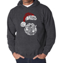 Gray XXXL Santa Pics - Men's Word Art Hooded Sweatshirt