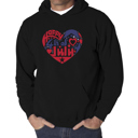 Black Small July 4th Heart - Men's Word Art Hooded Sweatshirt