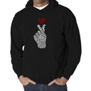 Black XXXL K-Pop - Men's Word Art Hooded Sweatshirt