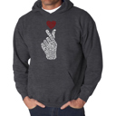 Gray XXL K-Pop - Men's Word Art Hooded Sweatshirt