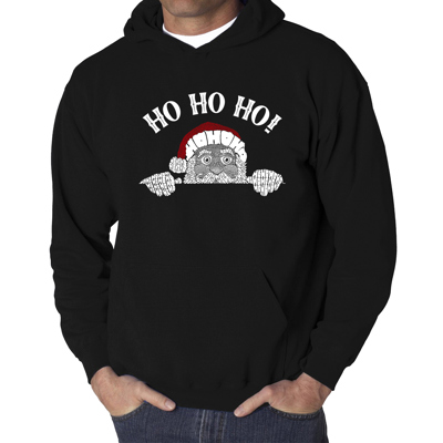 Peeking Santa - Men's Word Art Hooded Sweatshirt
