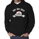 Black Medium Peeking Santa - Men's Word Art Hooded Sweatshirt