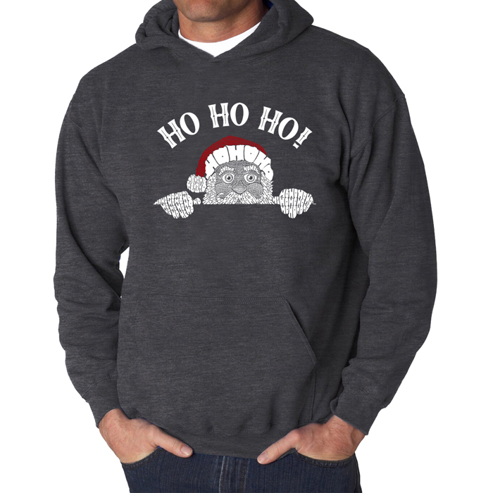 Peeking Santa - Men's Word Art Hooded Sweatshirt