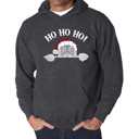 Gray Small Peeking Santa - Men's Word Art Hooded Sweatshirt