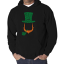 Black Large Leprechaun - Men's Word Art Hooded Sweatshirt