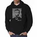 Black Large Abraham Lincoln - Gettysburg Address - Mens Word Art Hooded Sweatshirt