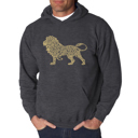 Gray XXXL Lion - Men's Word Art Hooded Sweatshirt