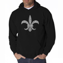  Fleur De Lis - Popular Louisiana Cities - Mens Word Art Hooded Sweatshirt