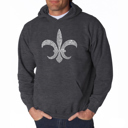 Gray XL Fleur De Lis - Popular Louisiana Cities - Mens Word Art Hooded Sweatshirt