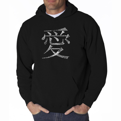The Word Love in 44 Languages - Men's Word Art Hooded Sweatshirt