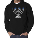 Black Medium Menorah - Men's Word Art Hooded Sweatshirt