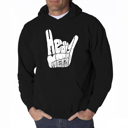 Black Large Heavy Metal - Men's Word Art Hooded Sweatshirt