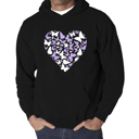 Black XXL Butterfly Heart - Men's Word Art Hooded Sweatshirt