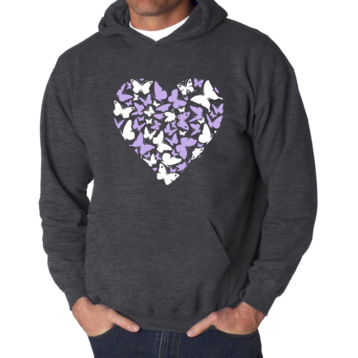 Butterfly Heart - Men's Word Art Hooded Sweatshirt