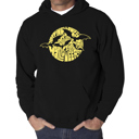 Black Small Men's Word Art Hooded Sweatshirt - Halloween Bats