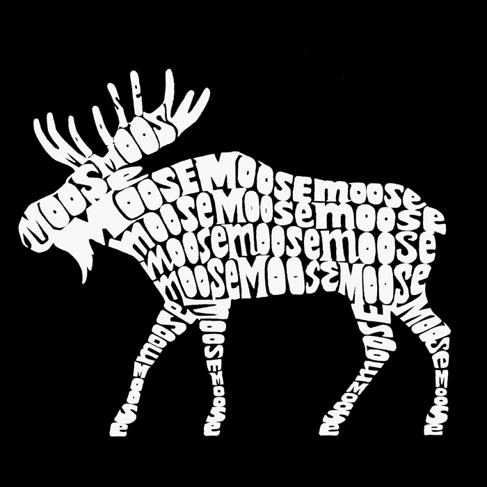 Moose - Men's Word Art Hooded Sweatshirt