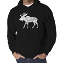 Black XXXXL Moose - Men's Word Art Hooded Sweatshirt