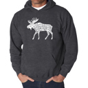 Gray Medium Moose - Men's Word Art Hooded Sweatshirt
