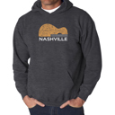 Gray XXXL Nashville Guitar - Men's Word Art Hooded Sweatshirt