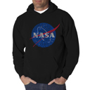Black XL NASA's Most Notable Missions - Men's Word Art Hooded Sweatshirt
